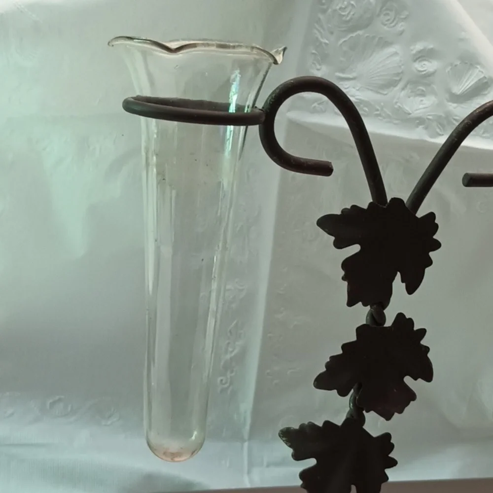 Vintage metal flower vase